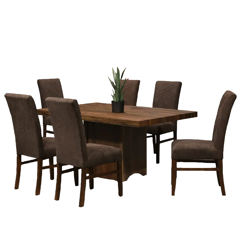 COMEDOR 6 SILLAS CAFÉ